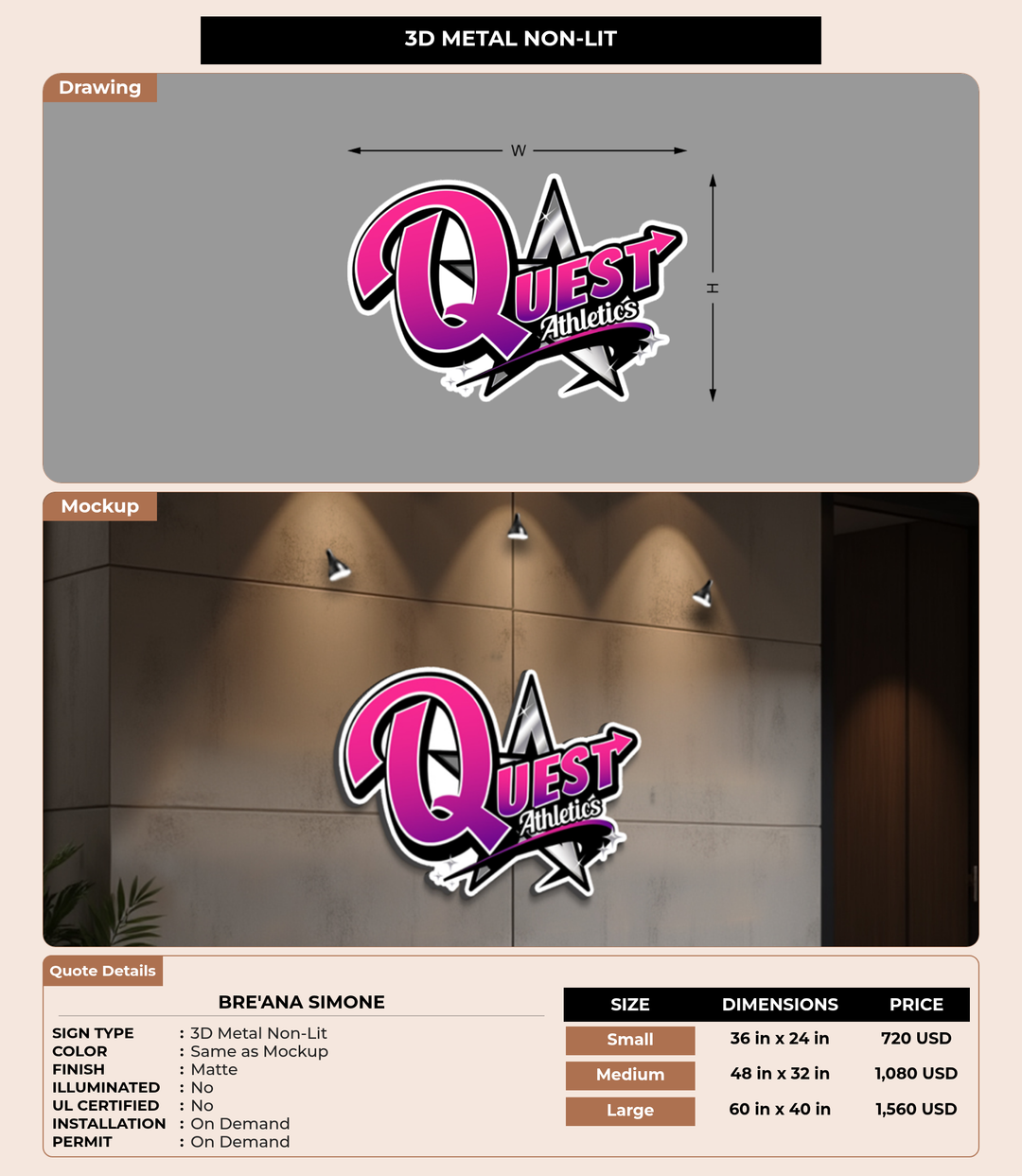 CUSTOM MOCKUP SIGN FOR Bre&