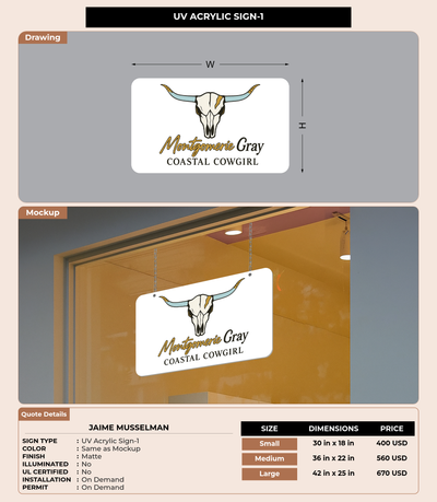 CUSTOM MOCKUP SIGN FOR Jaime Musselman