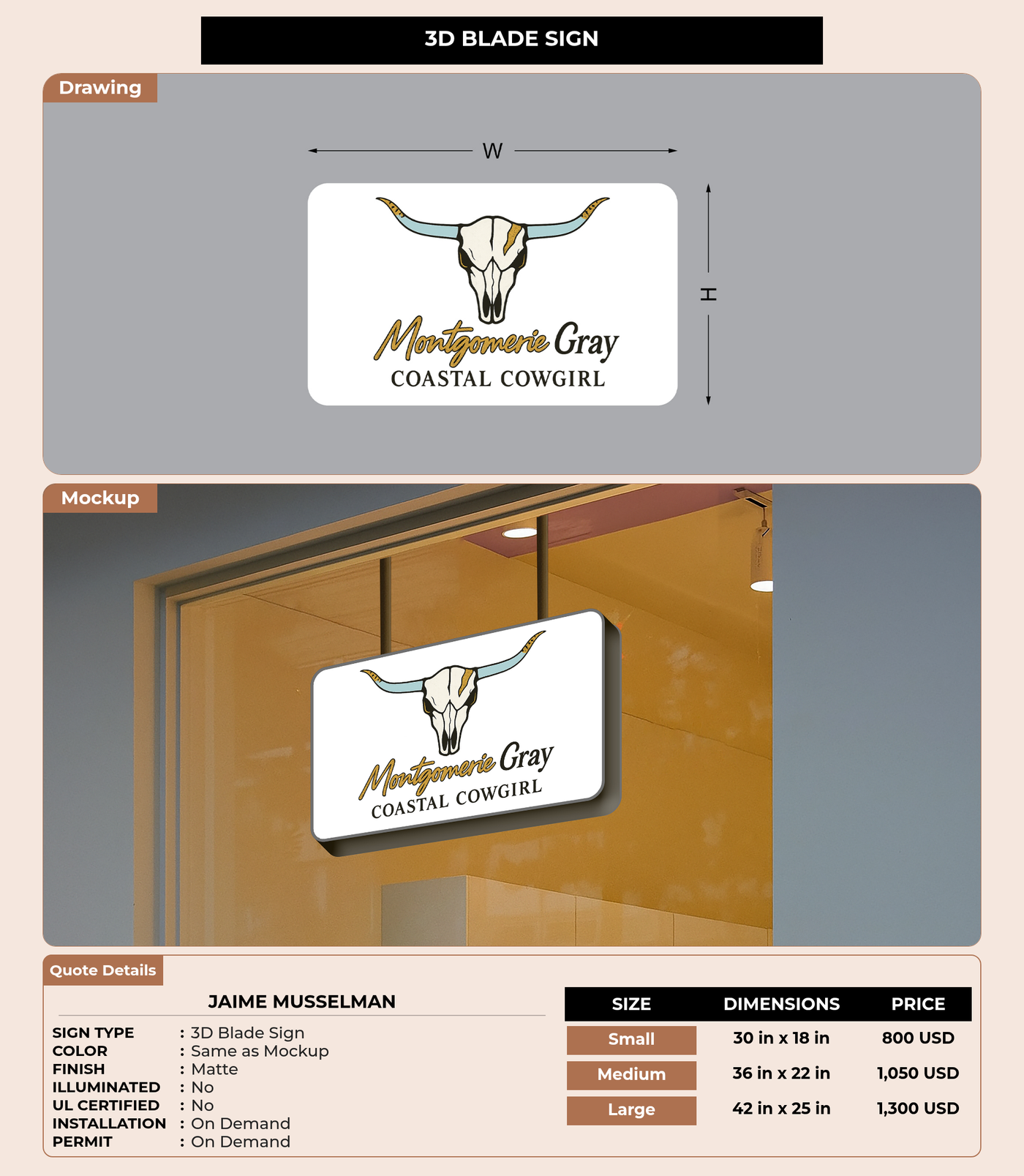 CUSTOM MOCKUP SIGN FOR Jaime Musselman