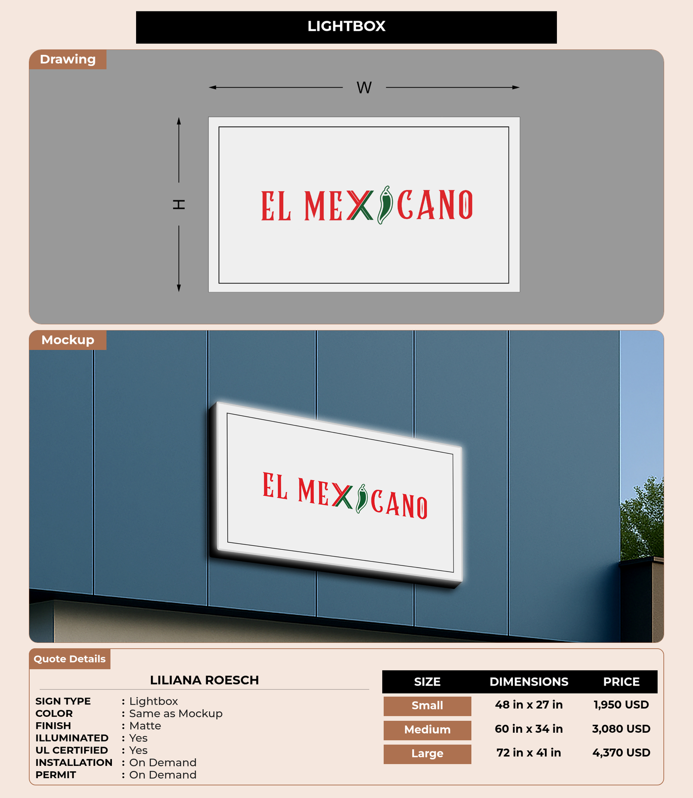 CUSTOM MOCKUP SIGN FOR Liliana Roesch