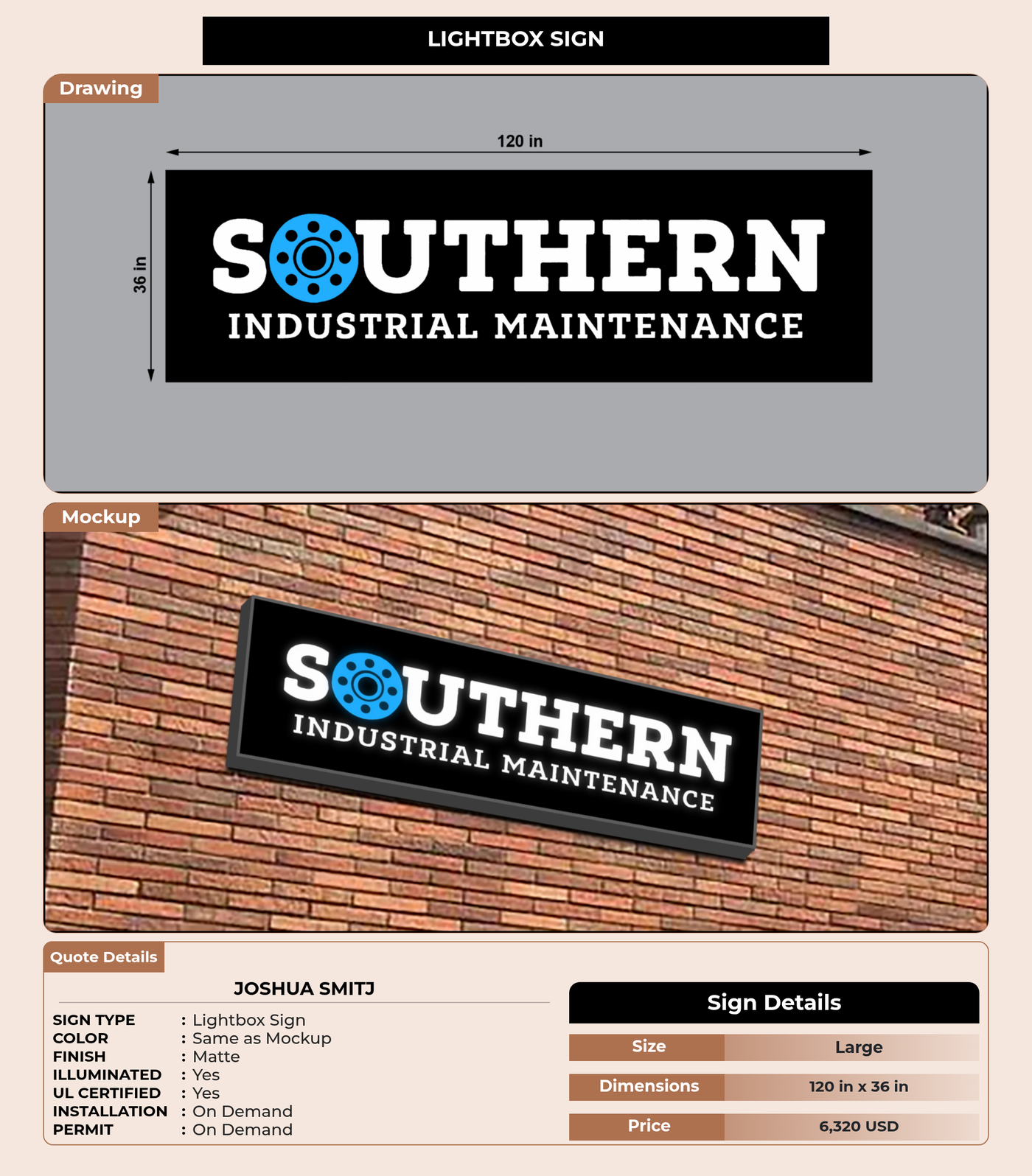 CUSTOM MOCKUP SIGN FOR Joshua Smitj