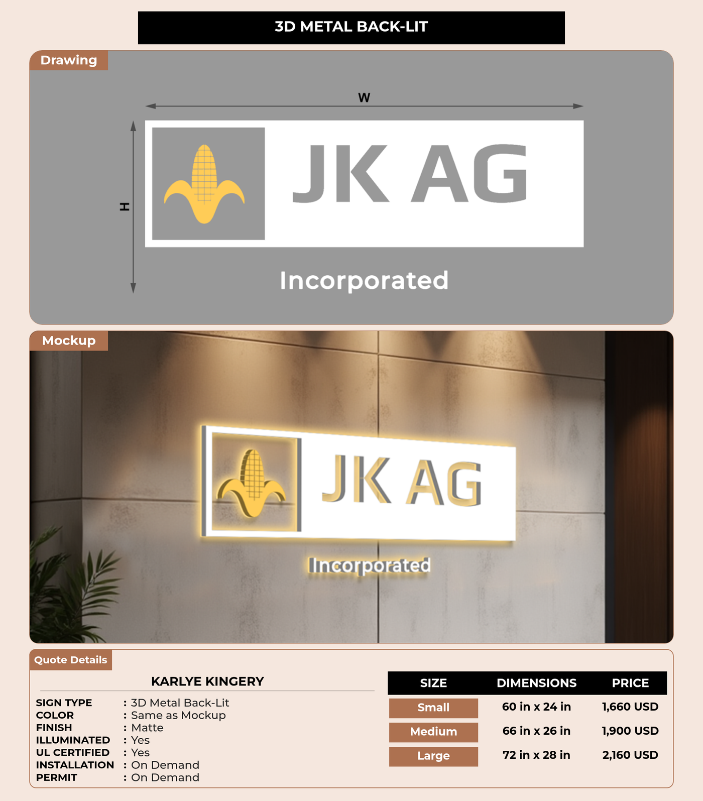 CUSTOM MOCKUP SIGN FOR Karlye Kingery