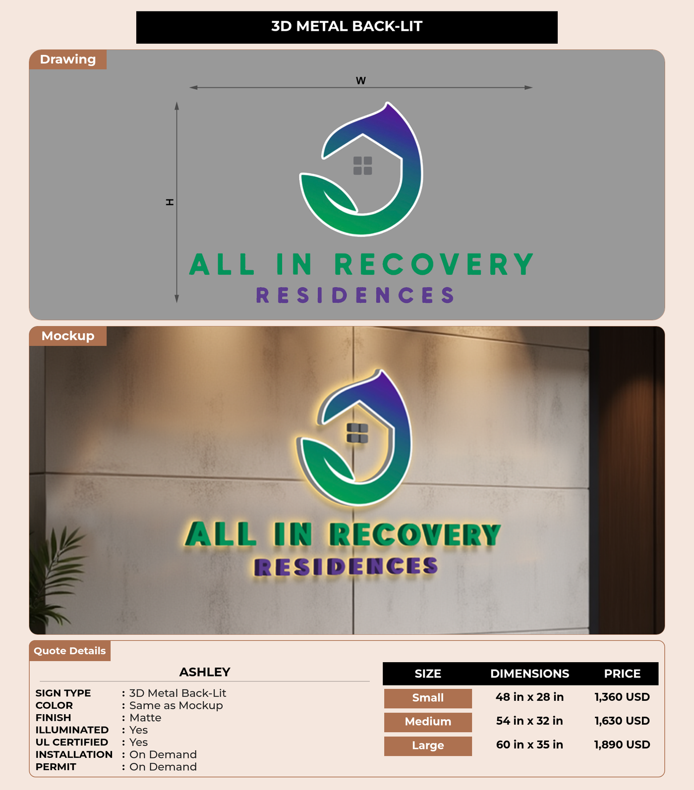 CUSTOM MOCKUP SIGN FOR Ashley