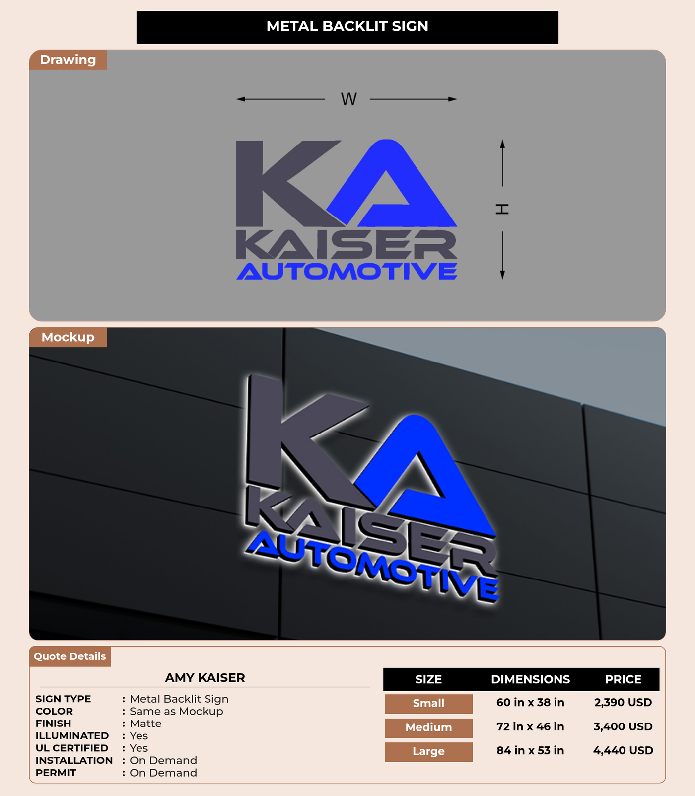 CUSTOM MOCKUP SIGN FOR Amy Kaiser