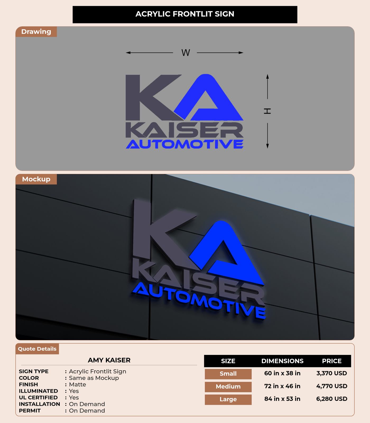 CUSTOM MOCKUP SIGN FOR Amy Kaiser