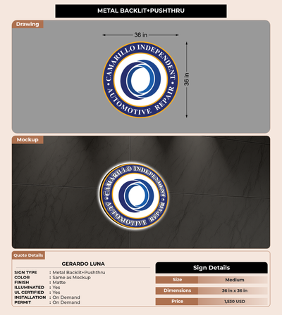 CUSTOM MOCKUP SIGN FOR Gerardo Luna