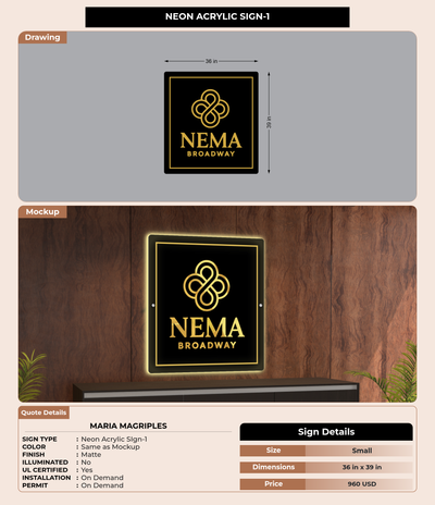 CUSTOM MOCKUP SIGN FOR Maria magriples