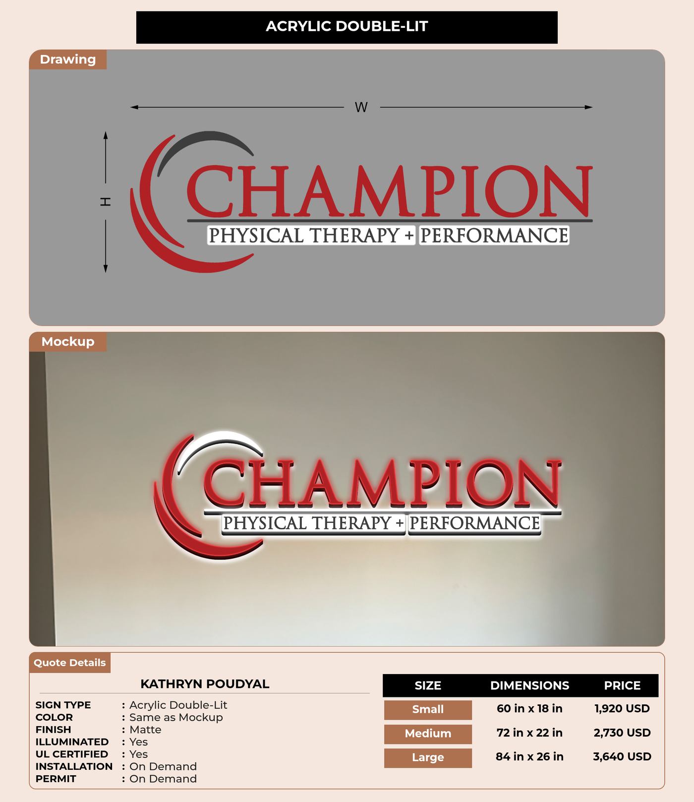 CUSTOM MOCKUP SIGN FOR Kathryn Poudyal