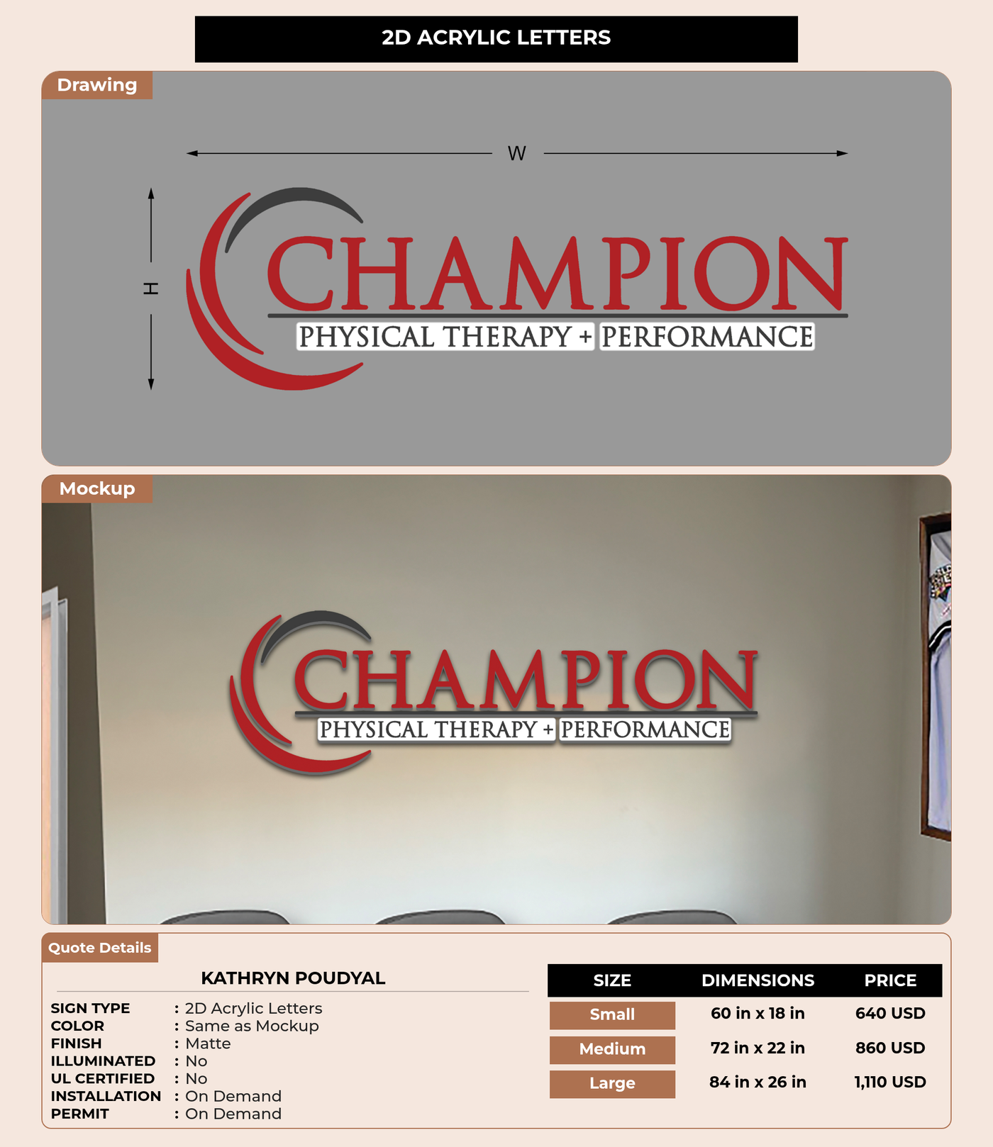 CUSTOM MOCKUP SIGN FOR Kathryn Poudyal