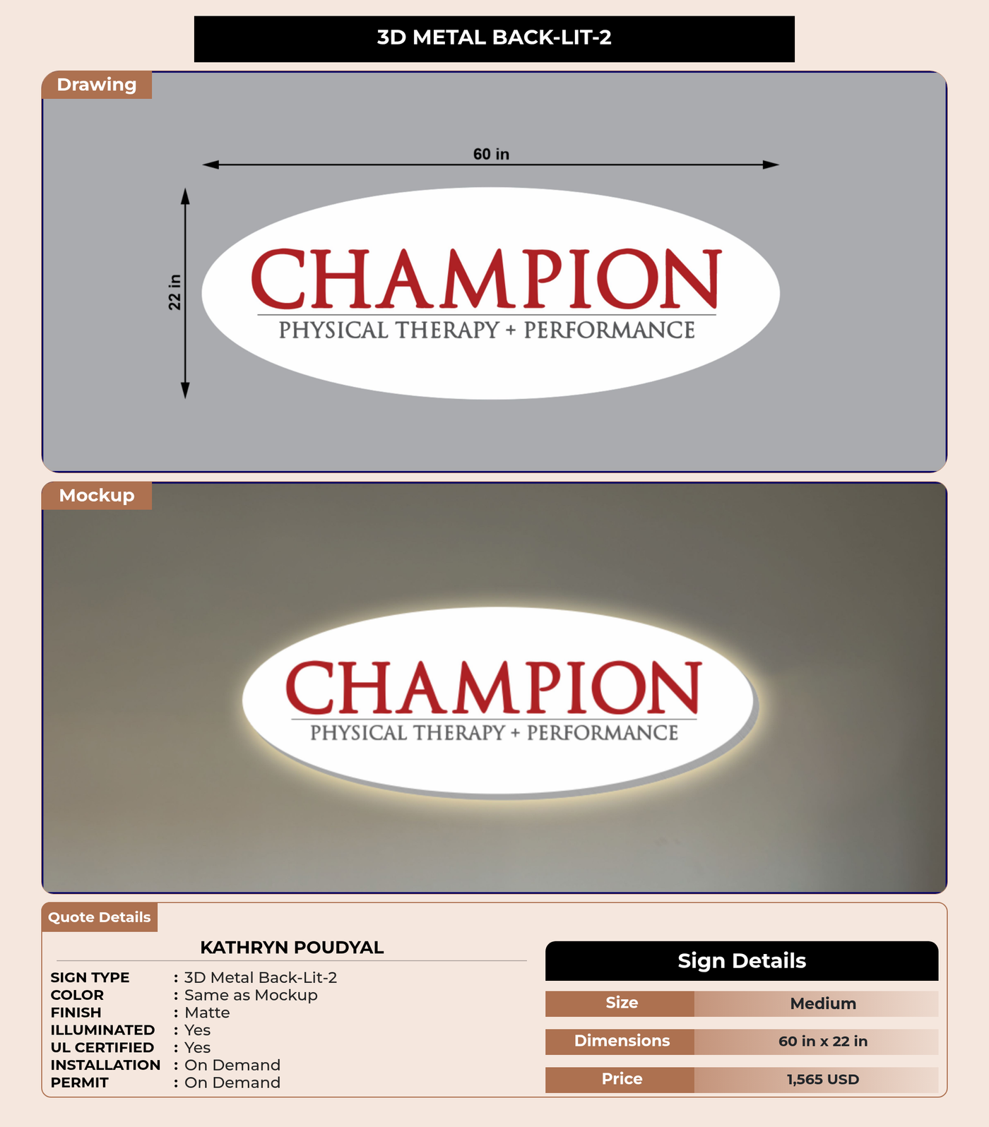 CUSTOM MOCKUP SIGN FOR Kathryn Poudyal