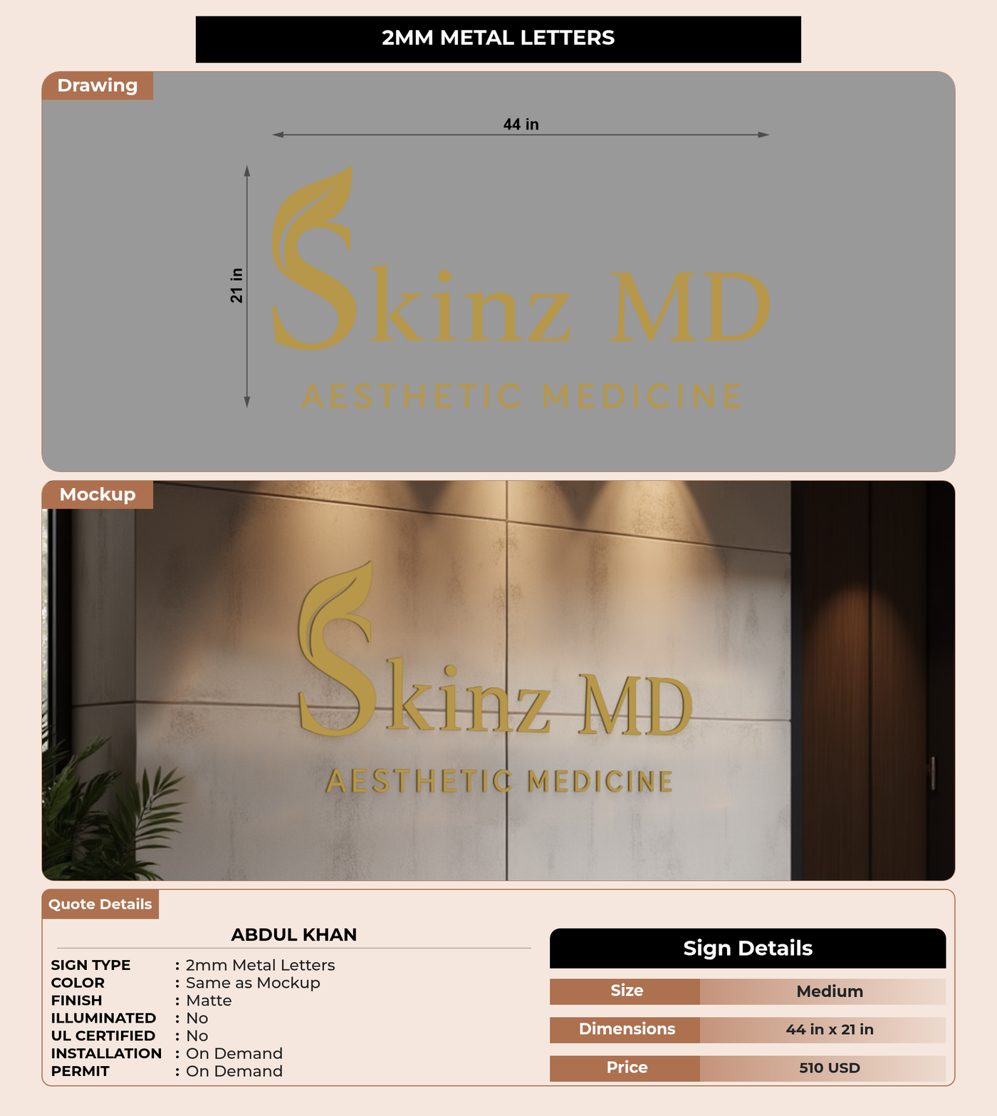 CUSTOM MOCKUP SIGN FOR Abdul Khan