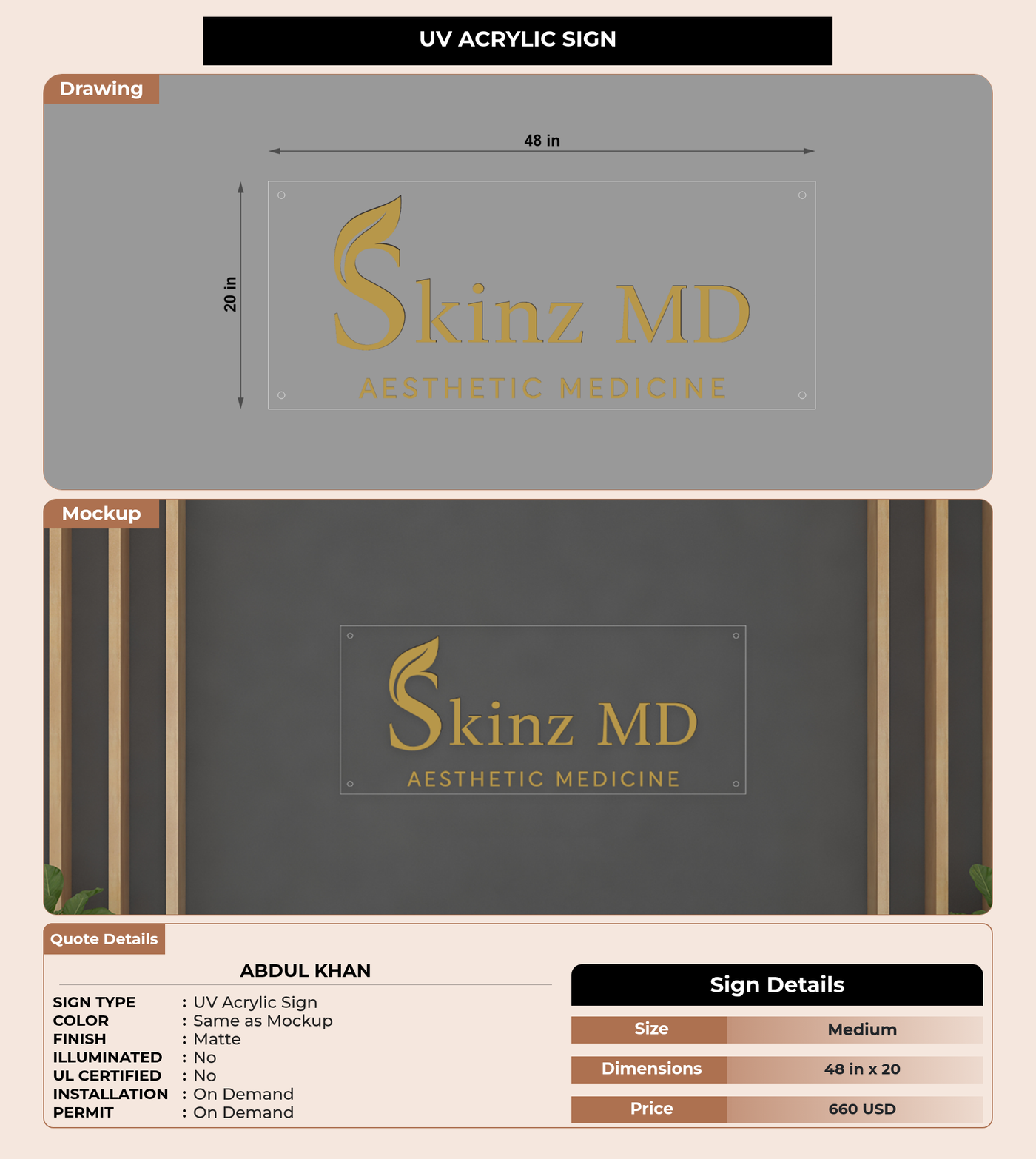 CUSTOM MOCKUP SIGN FOR Abdul Khan