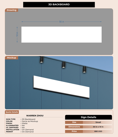 CUSTOM MOCKUP SIGN FOR Warren Zhou
