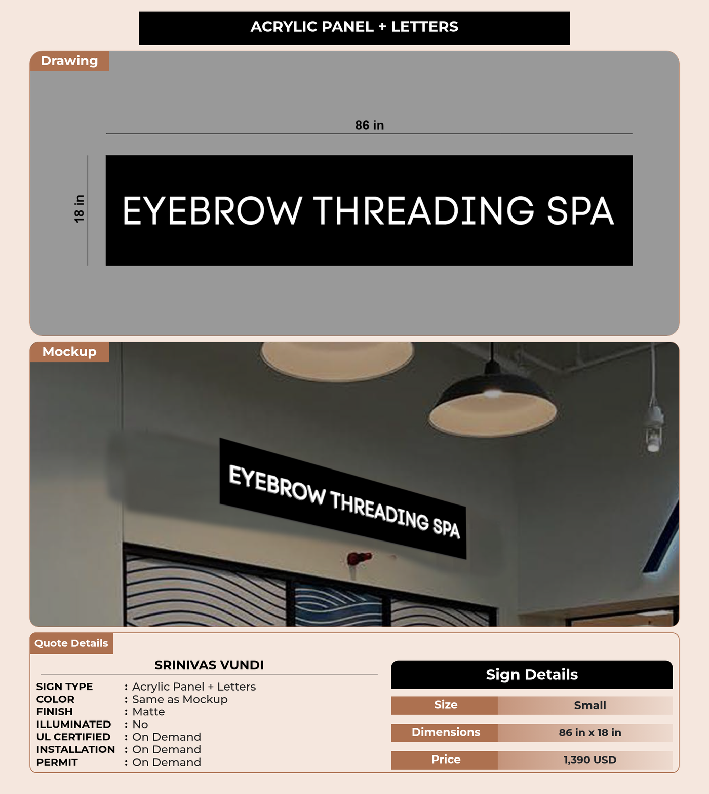 CUSTOM MOCKUP SIGN FOR SRINIVAS VUNDI