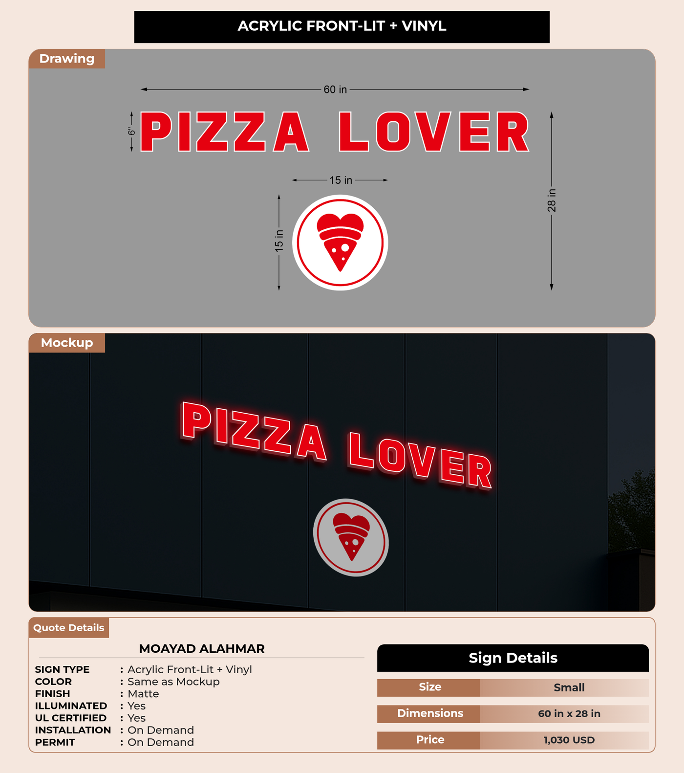 CUSTOM MOCKUP SIGN FOR Moayad Alahmar