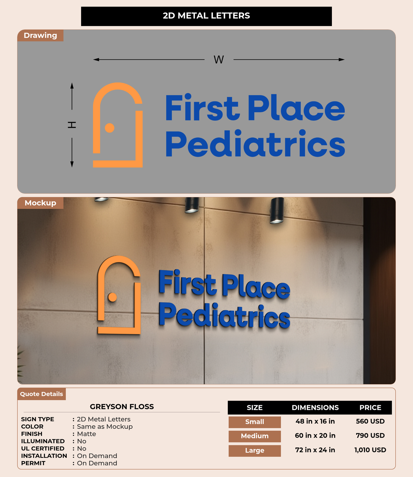 CUSTOM MOCKUP SIGN FOR Greyson Floss