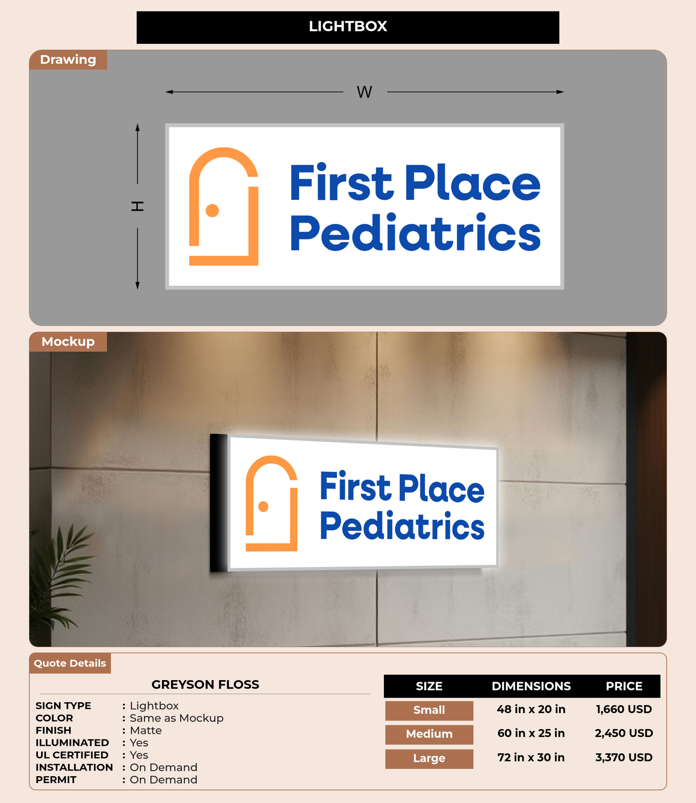 CUSTOM MOCKUP SIGN FOR Greyson Floss