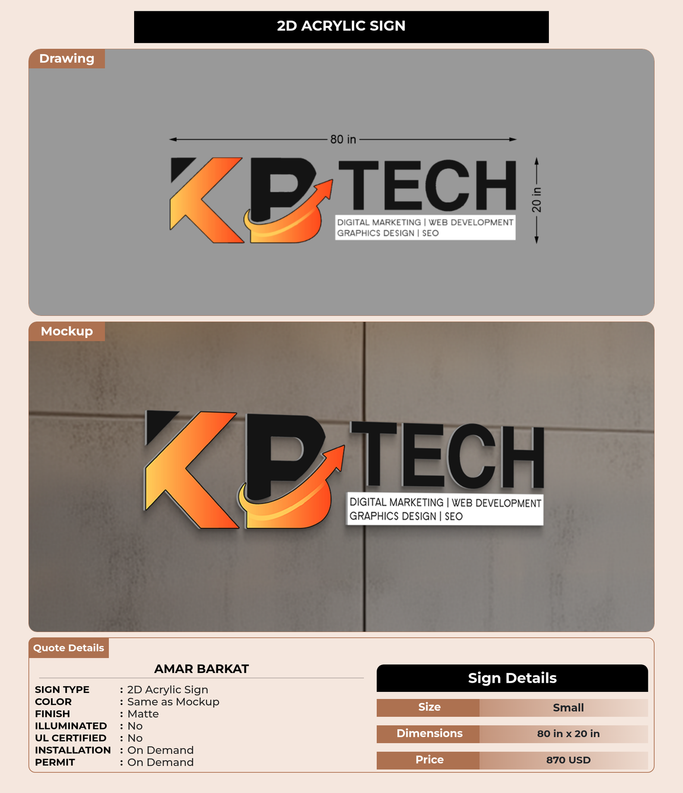 CUSTOM MOCKUP SIGN FOR Amar Barkat