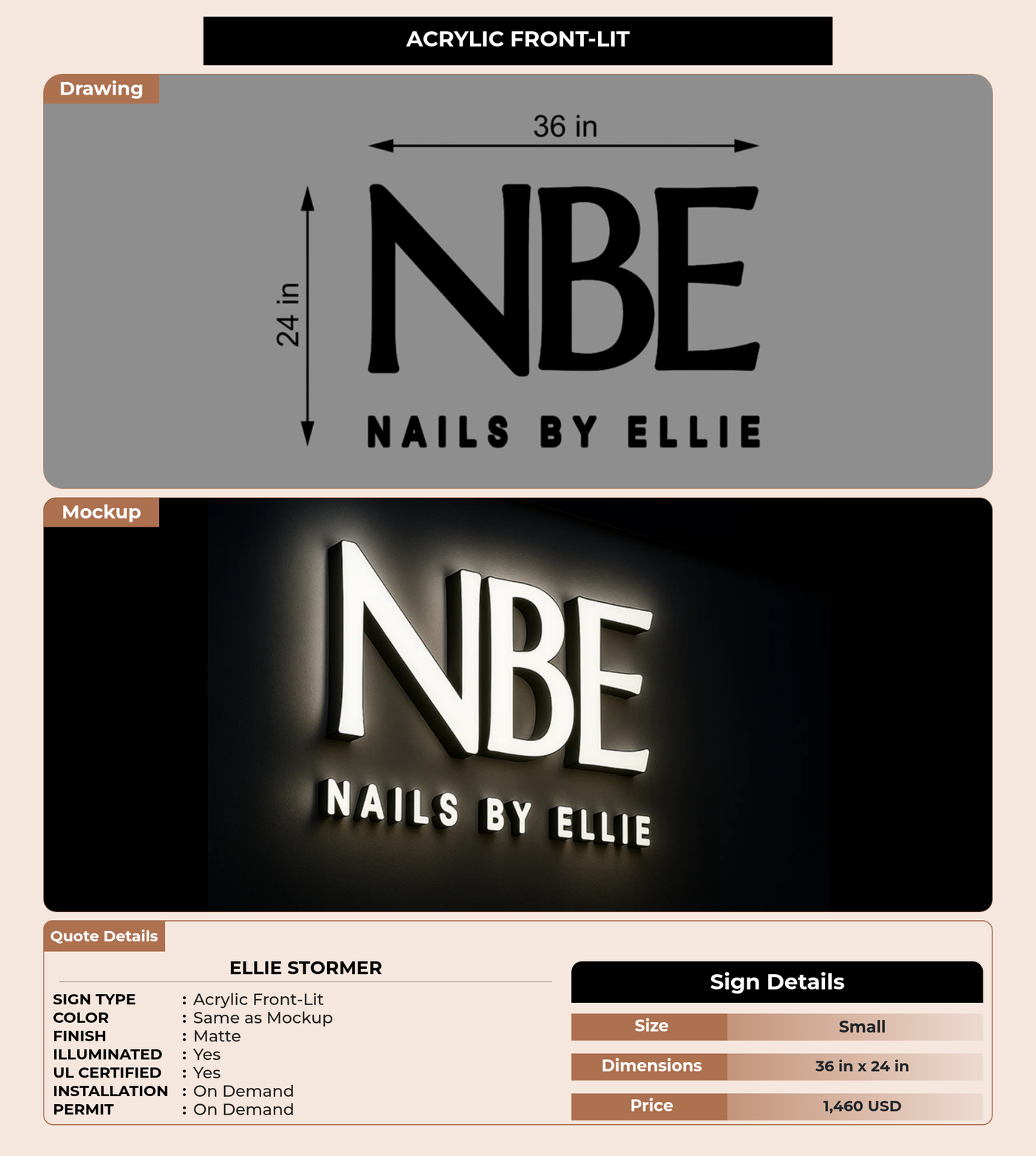 CUSTOM MOCKUP SIGN FOR Ellie Stormer