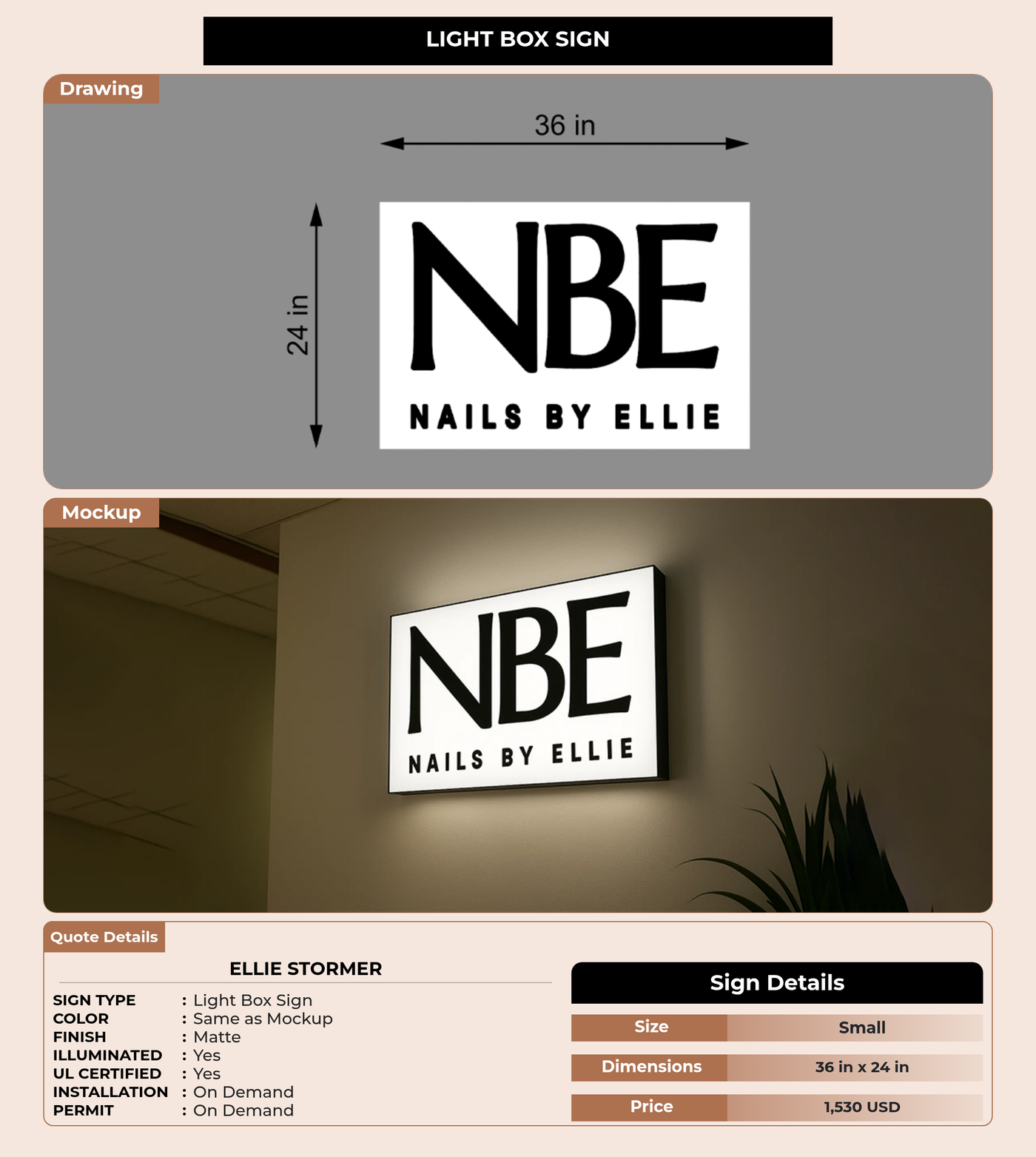 CUSTOM MOCKUP SIGN FOR Ellie Stormer