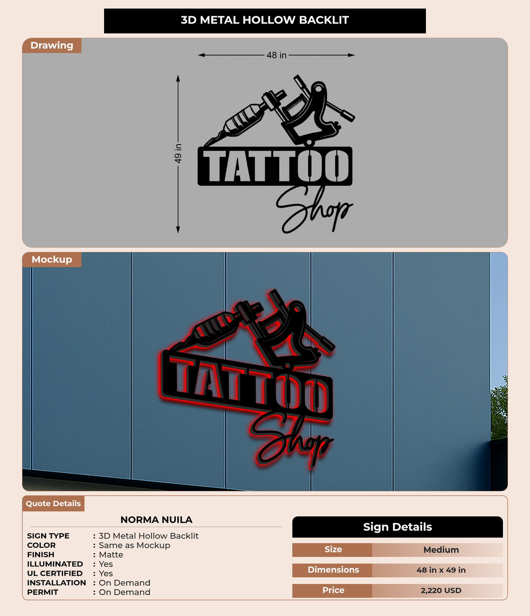 CUSTOM MOCKUP SIGN FOR Norma Nuila