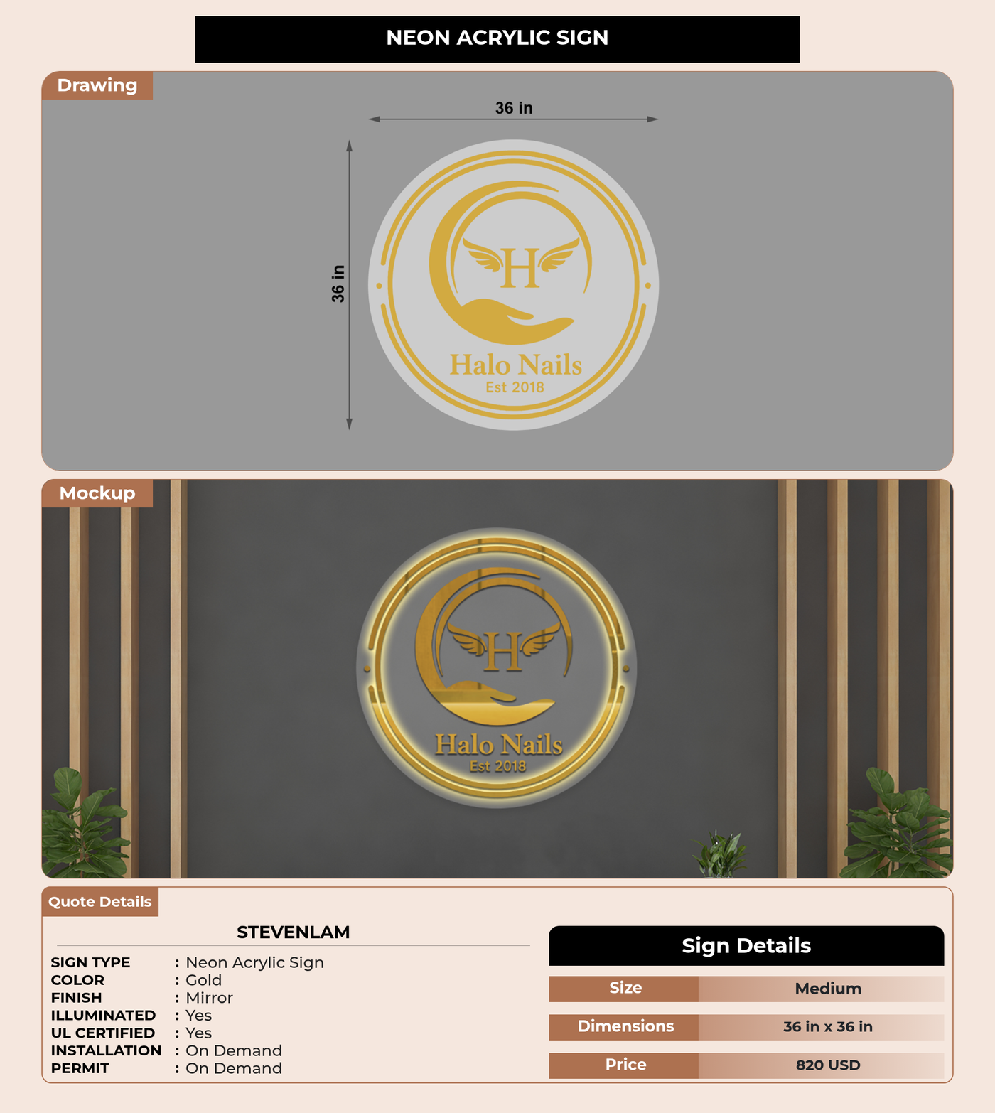 CUSTOM MOCKUP SIGN FOR stevenlam