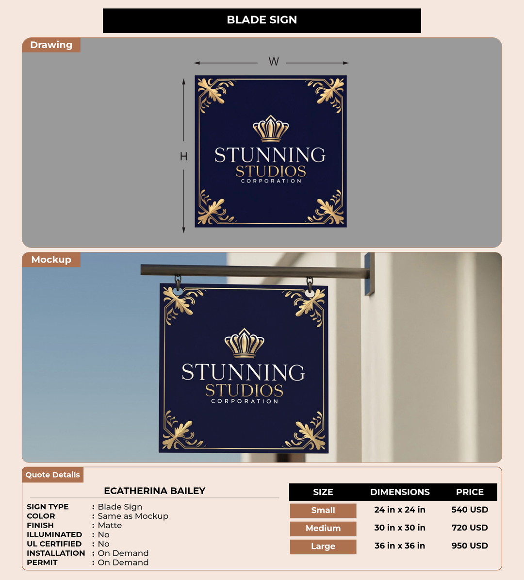 CUSTOM MOCKUP SIGN FOR ECATHERINA BAILEY