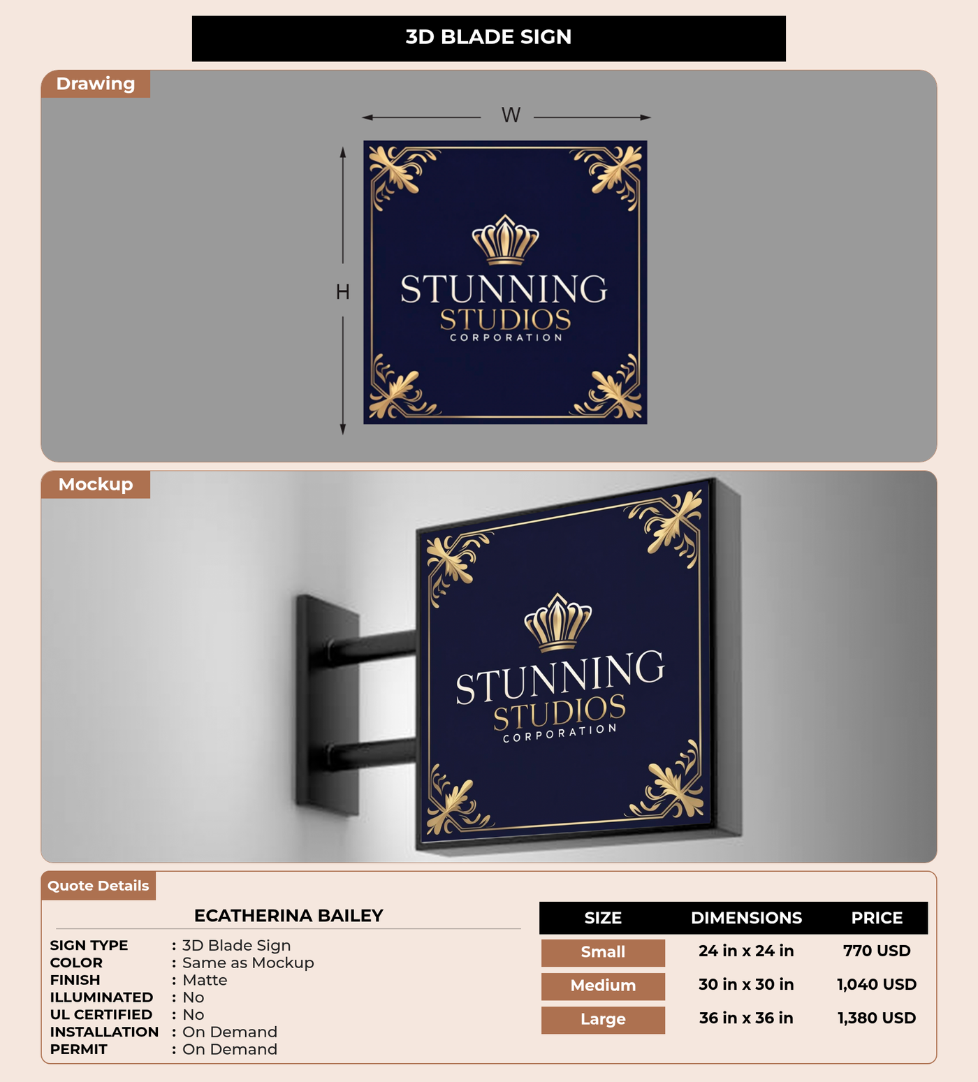 CUSTOM MOCKUP SIGN FOR ECATHERINA BAILEY