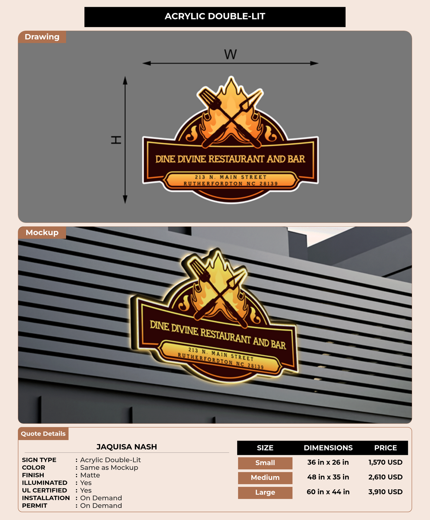 CUSTOM MOCKUP SIGN FOR JaQuisa Nash