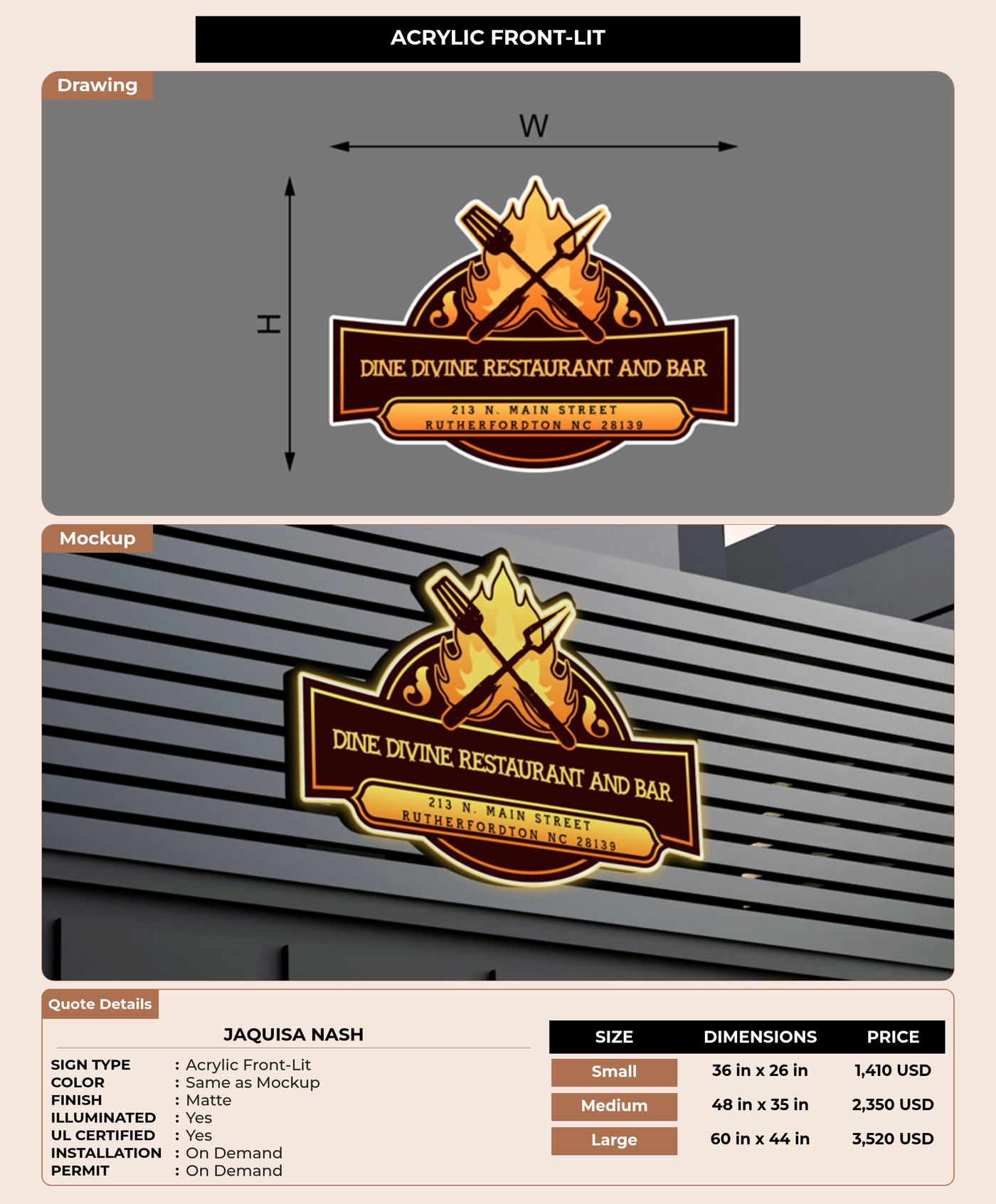 CUSTOM MOCKUP SIGN FOR JaQuisa Nash