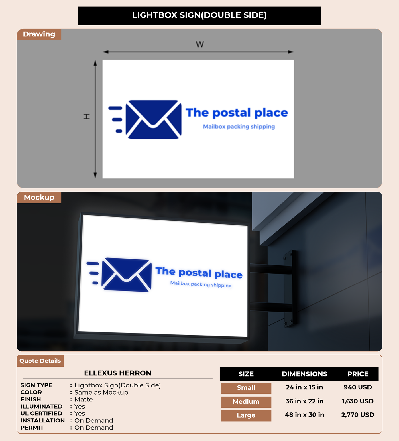 CUSTOM MOCKUP SIGN FOR Ellexus Herron