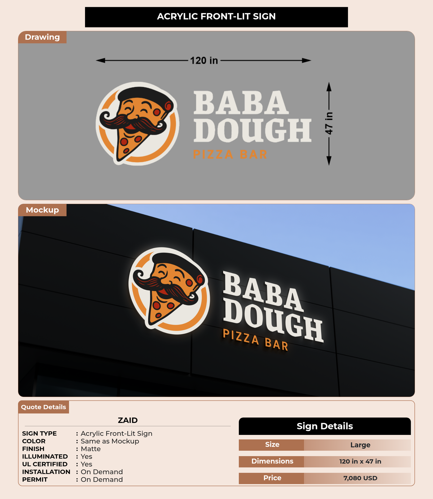 CUSTOM MOCKUP SIGN FOR Zaid