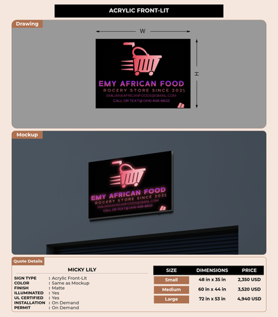 CUSTOM MOCKUP SIGN FOR Micky Lily