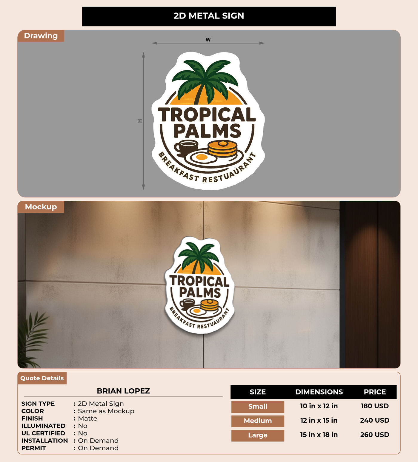 CUSTOM MOCKUP SIGN FOR BRIAN LOPEZ