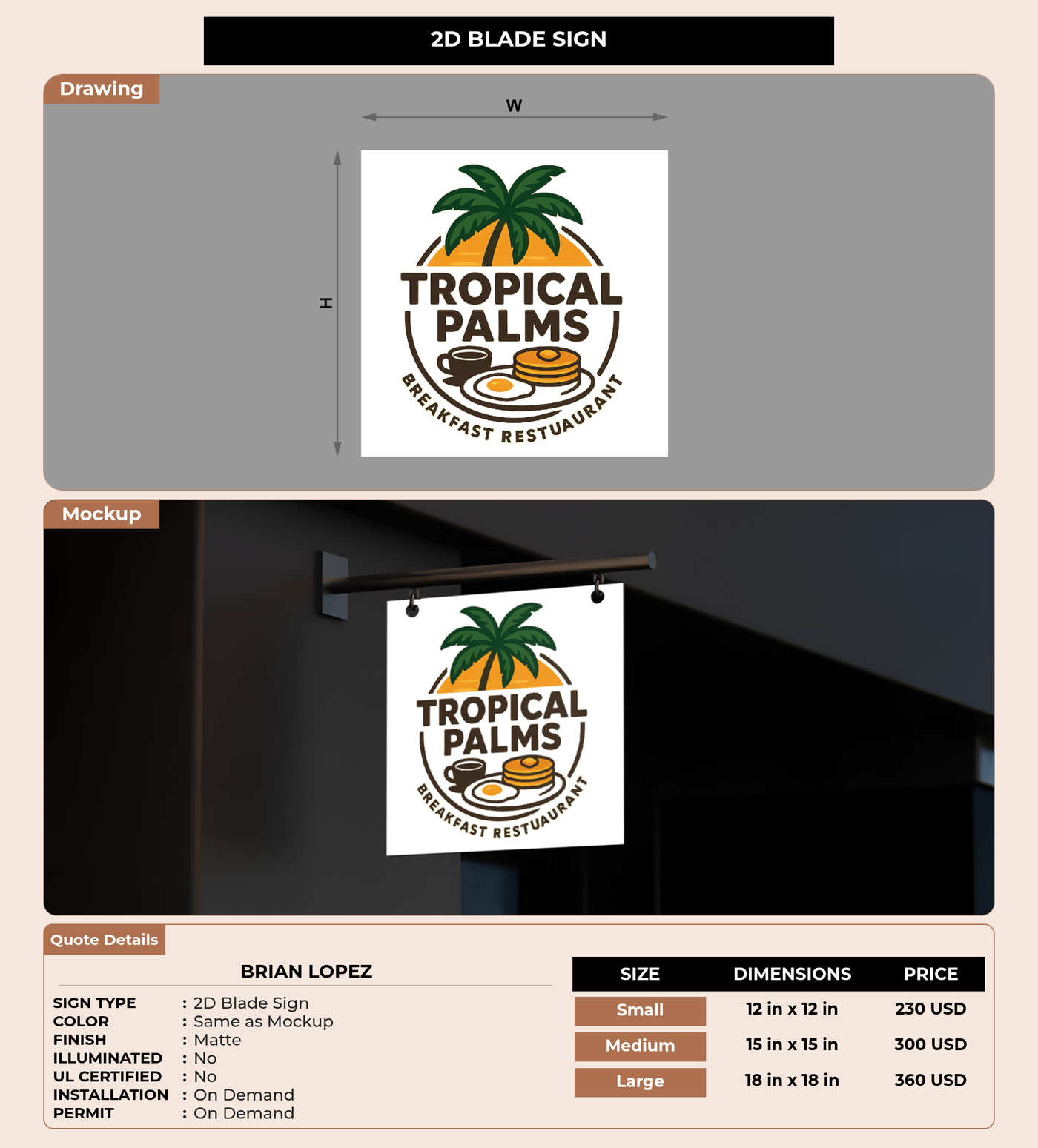 CUSTOM MOCKUP SIGN FOR BRIAN LOPEZ