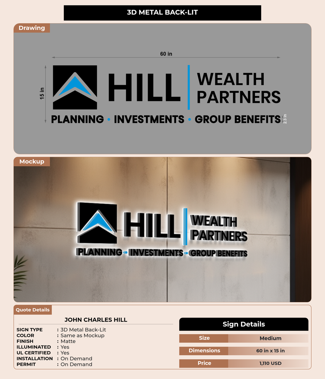 CUSTOM MOCKUP SIGN FOR John Charles Hill