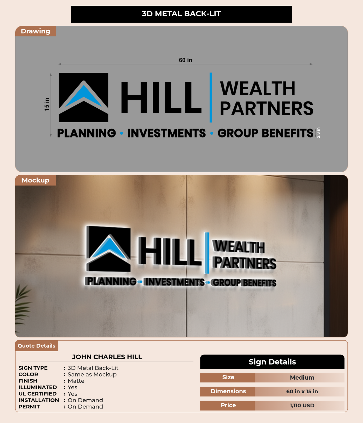 CUSTOM MOCKUP SIGN FOR John Charles Hill