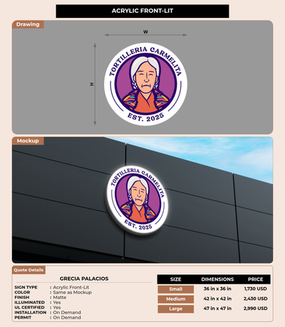 CUSTOM MOCKUP SIGN FOR GRECIA PALACIOS