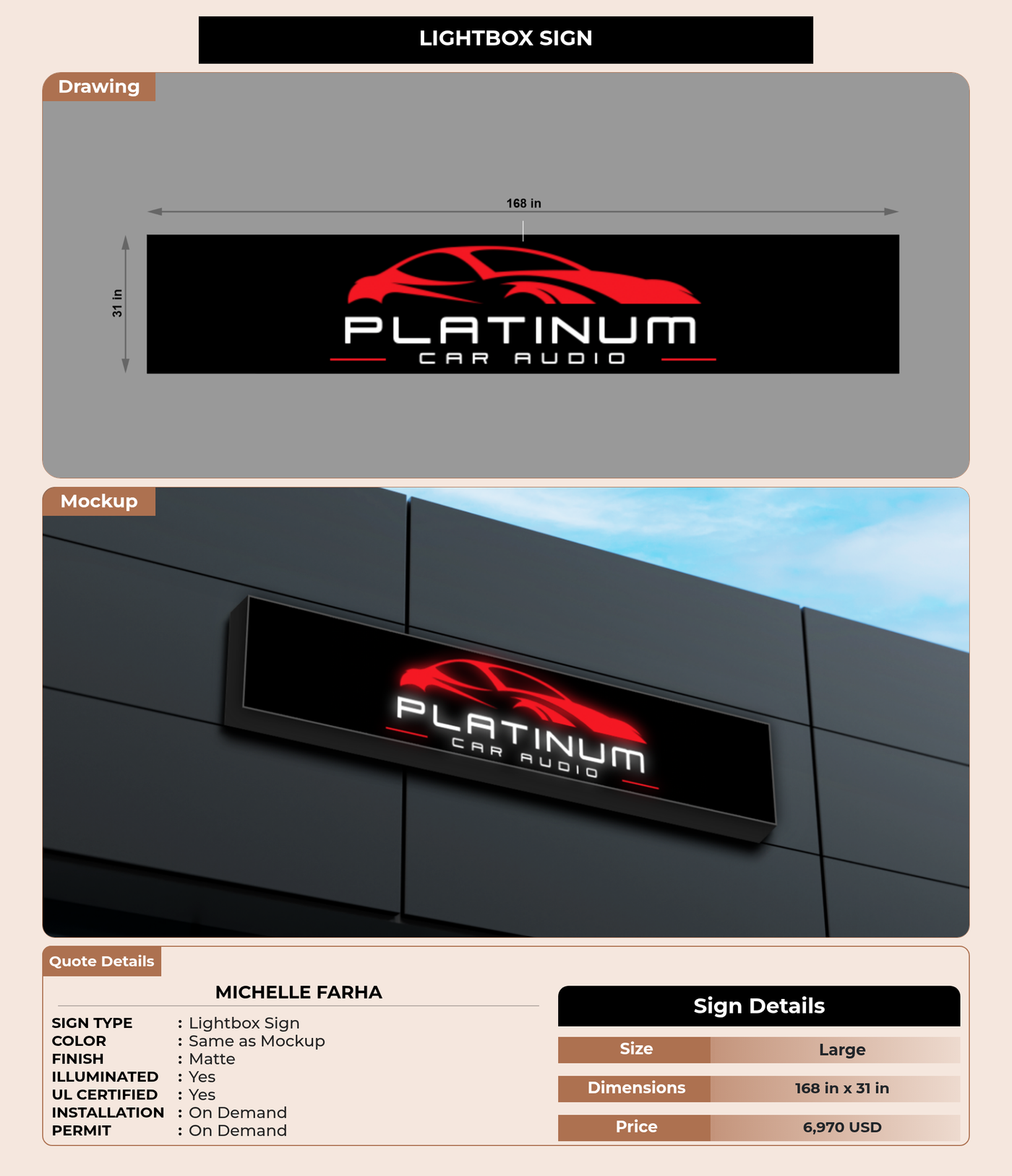 CUSTOM MOCKUP SIGN FOR Michelle Farha