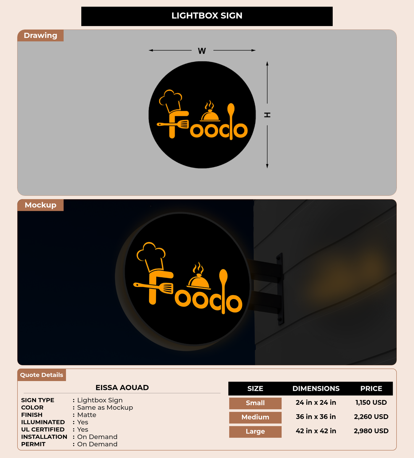 CUSTOM MOCKUP SIGN FOR Eissa aouad