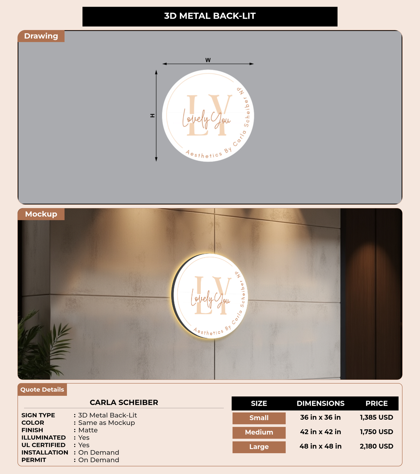CUSTOM MOCKUP SIGN FOR Carla Scheiber