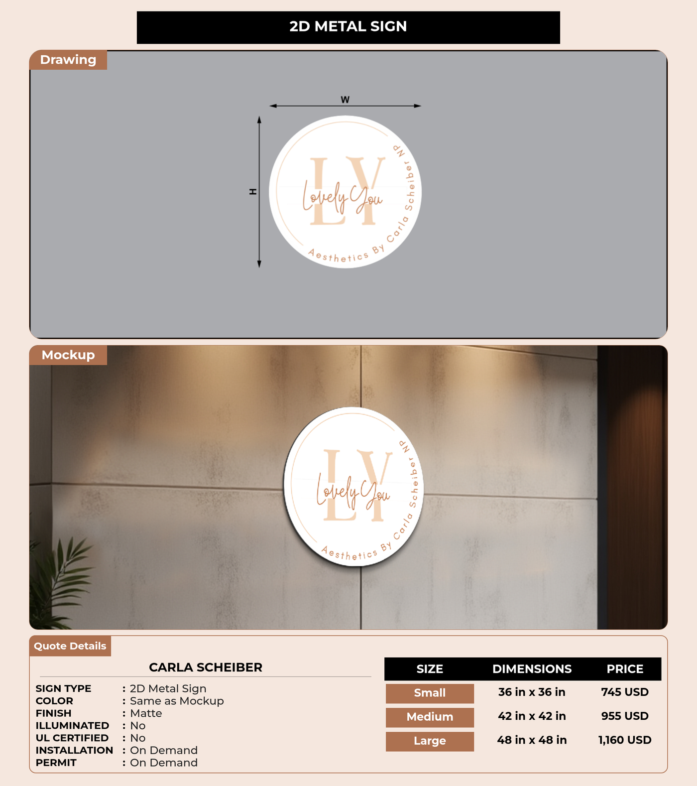 CUSTOM MOCKUP SIGN FOR Carla Scheiber