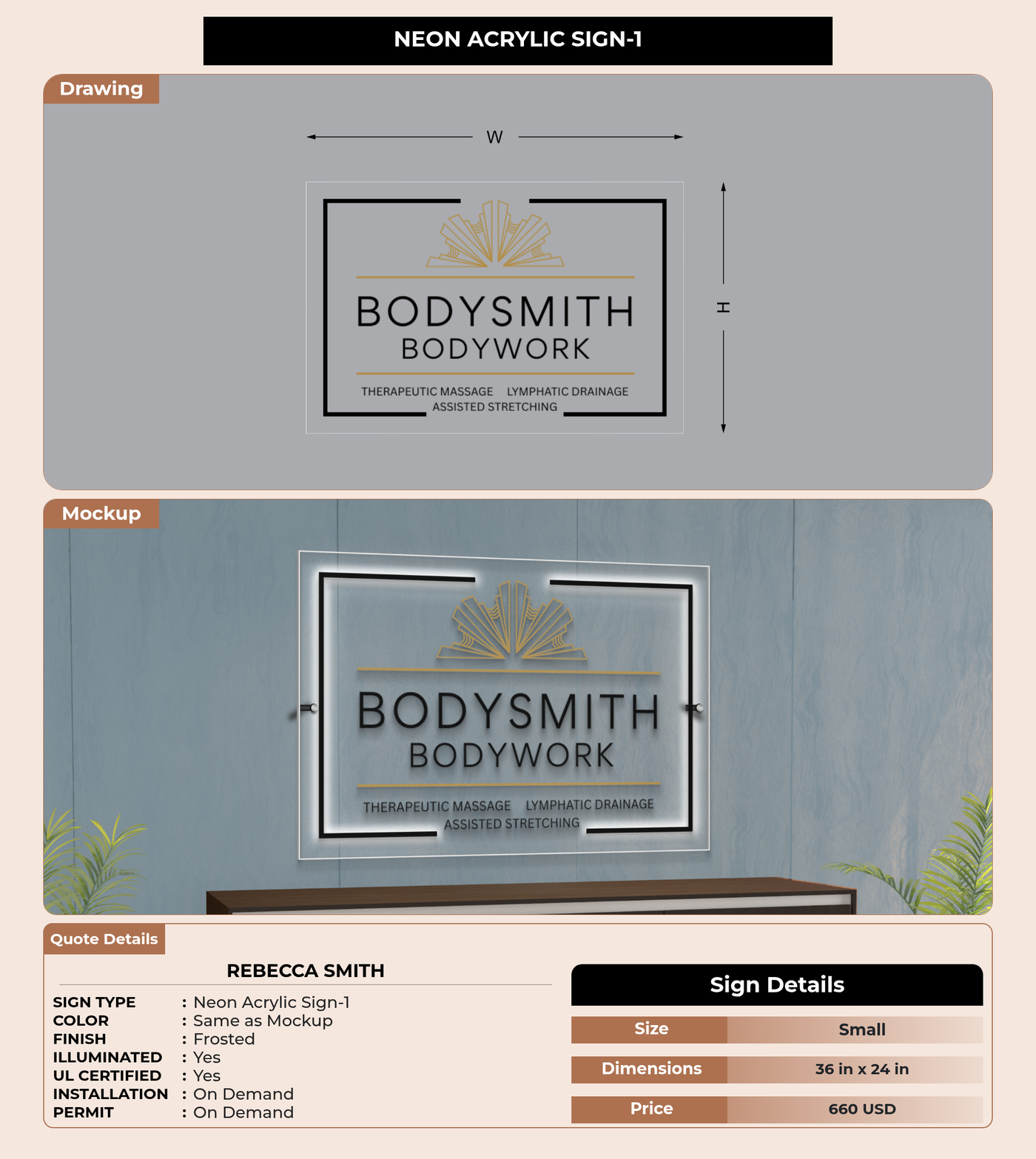 CUSTOM MOCKUP SIGN FOR Rebecca Smith