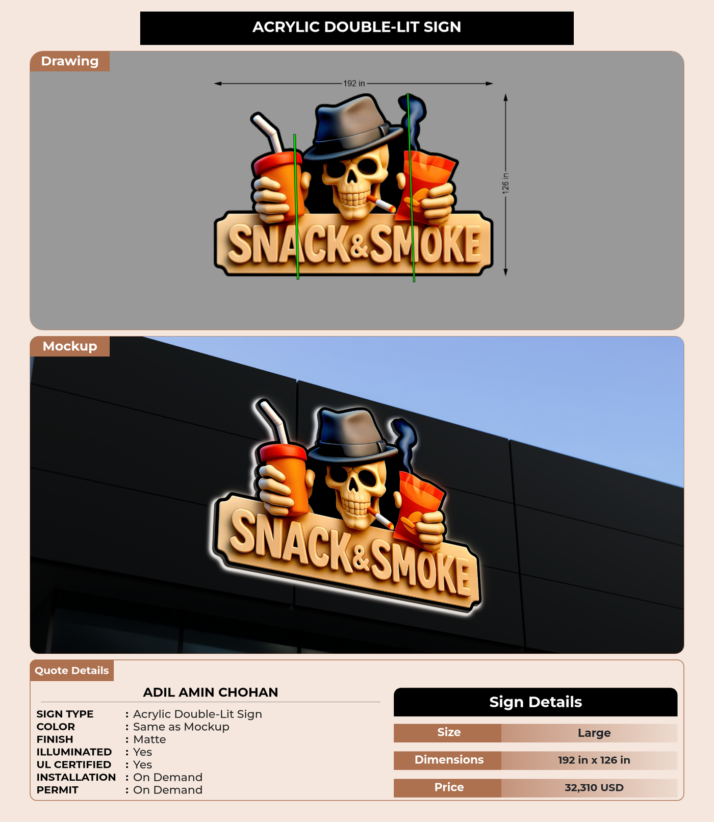 CUSTOM MOCKUP SIGN FOR Adil amin chohan