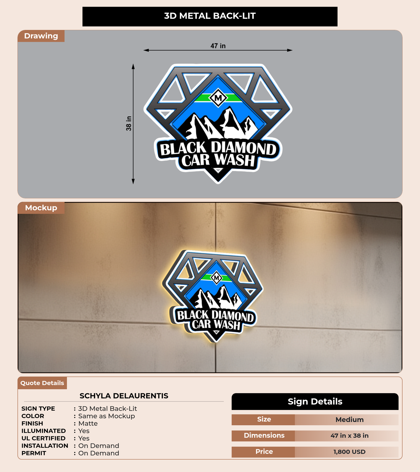 CUSTOM MOCKUP SIGN FOR Schyla DeLaurentis