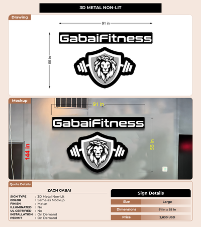 CUSTOM MOCKUP SIGN FOR Zach gabai