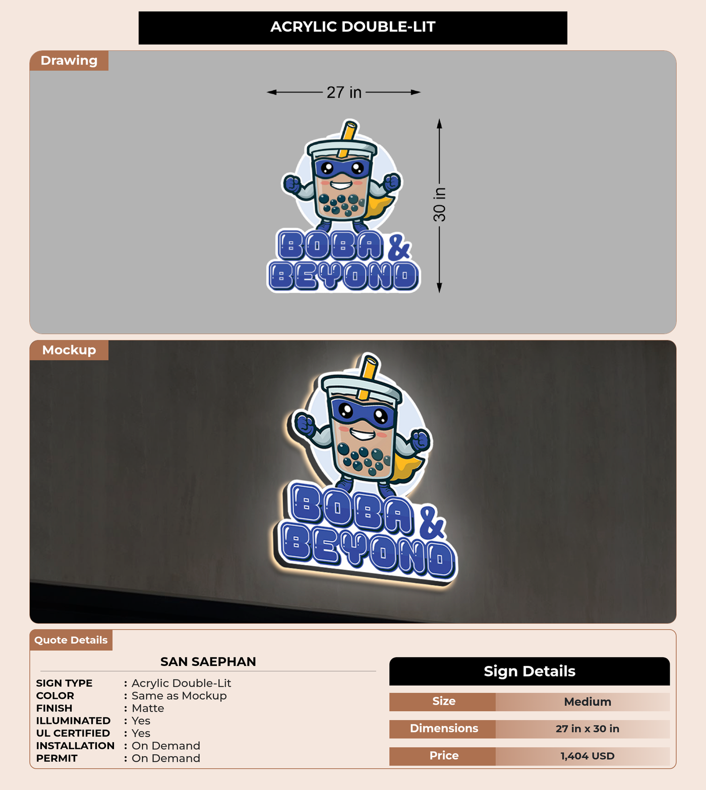 CUSTOM MOCKUP SIGN FOR San Saephan