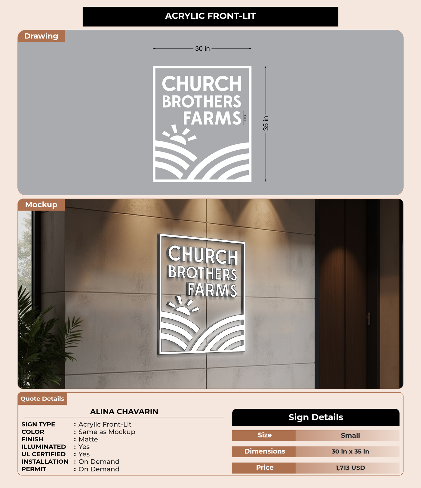 CUSTOM MOCKUP SIGN FOR Alina Chavarin