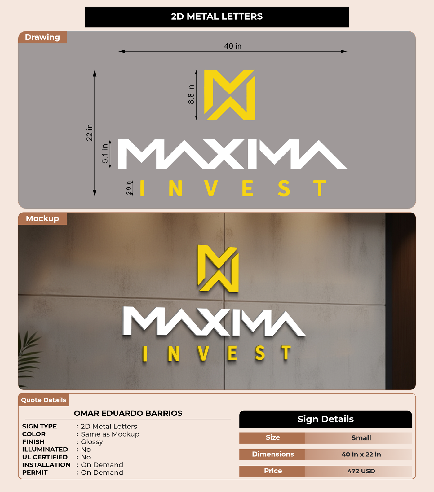 CUSTOM MOCKUP SIGN FOR Omar Eduardo Barrios