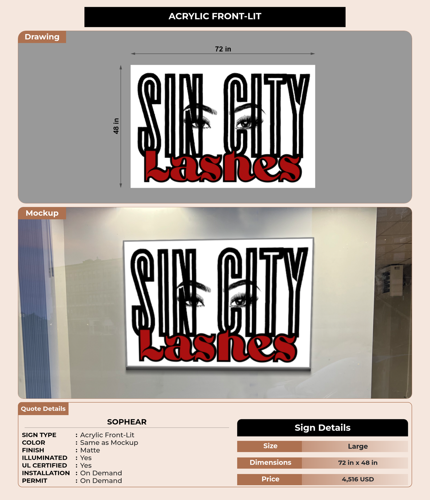 CUSTOM MOCKUP SIGN FOR Sophear